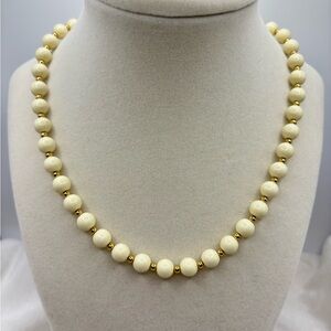 Monet Cream and Gold Beaded Necklace